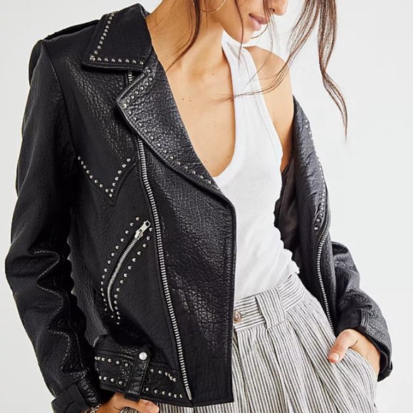 Free People Jackets & Blazers - Free People - Pebbled Jackson Moto Leather Jacket - BRAND NEW originally $550